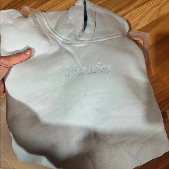 Comfrt Women's Light Blue Hoodie - Picture 3 of 5